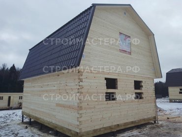 Дом из бруса под усадку 8х6 в Завидово